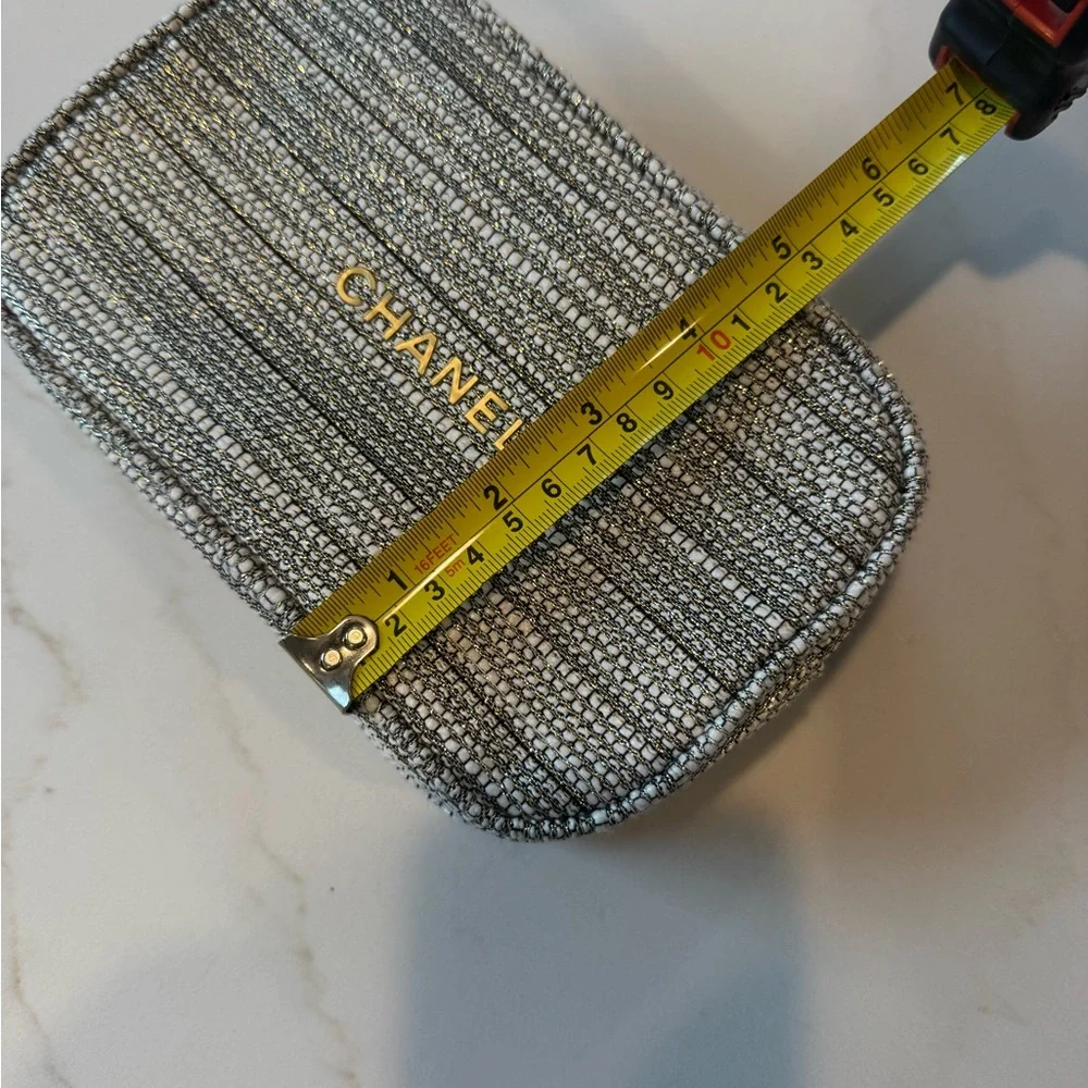 Chanel Black, White and Silver Woven Cosmetic Bag - Picture 7 of 8